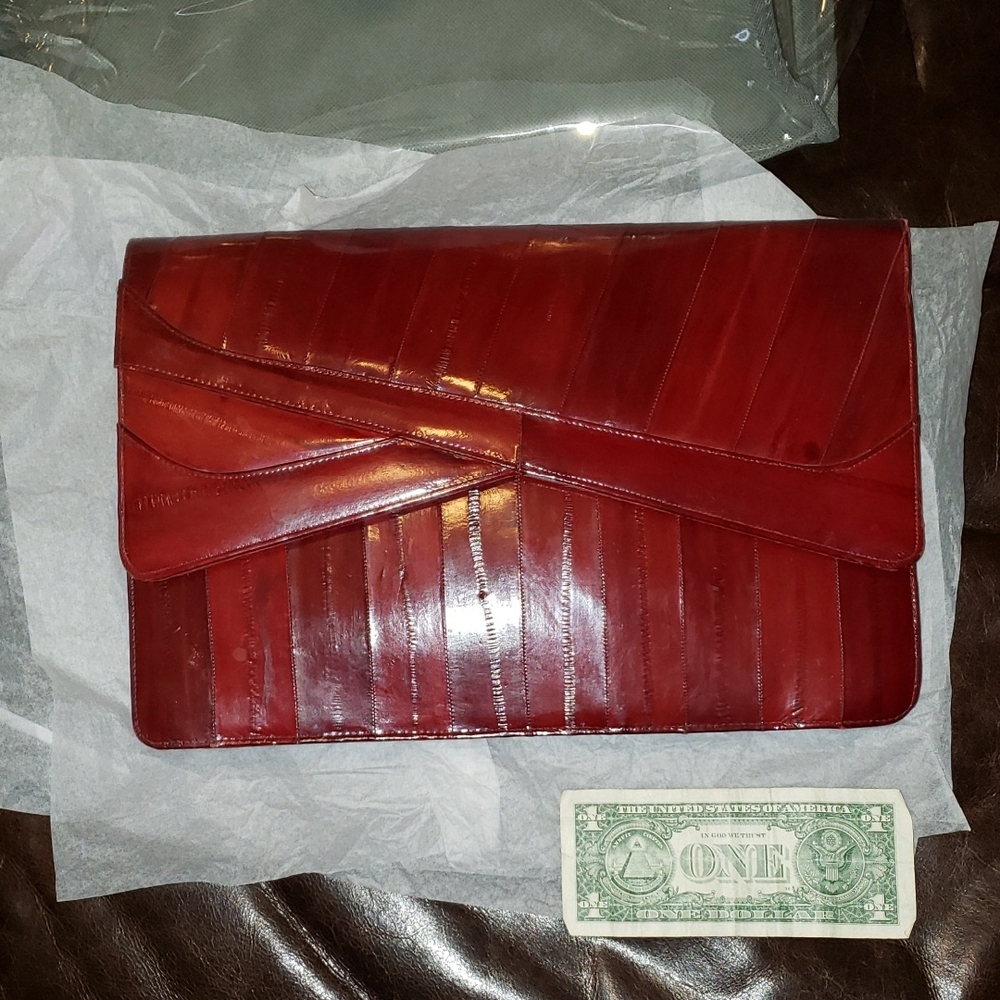 VTG Eel Leather Clutch And Wallet